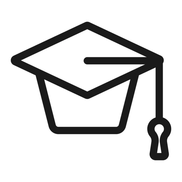 Zakončení středoškolské webové ikony-minimální linka. jednoduchý hveto — Stockový vektor