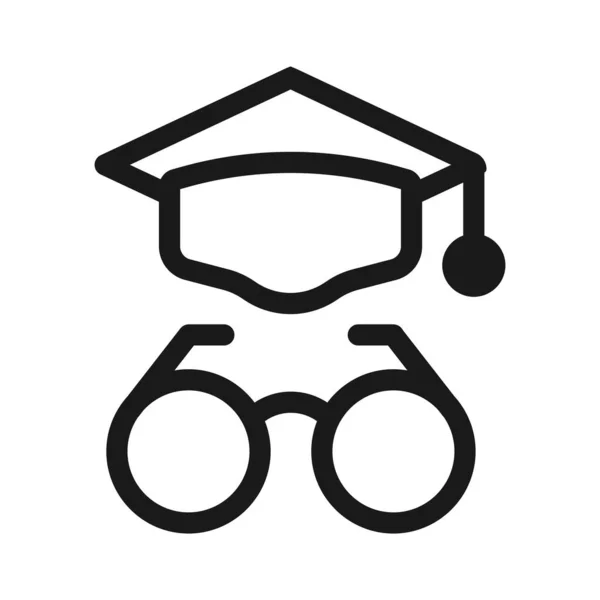 High school graduation cap - minimal line web icon. simple vecto — Stock Vector