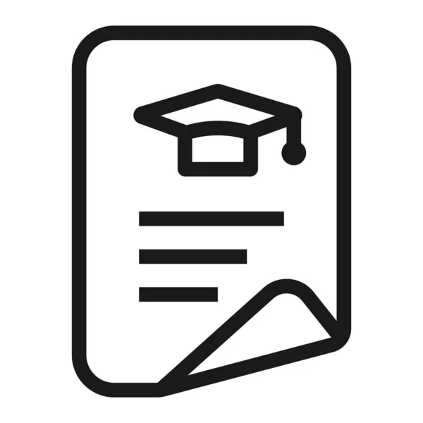 Diploma - minimal satır web simgesi. basit vektör illüstrasyon. Con — Stok Vektör