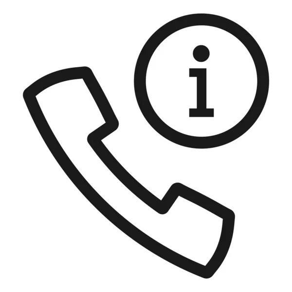 電話情報 - 最小限のラインウェブアイコン。単純なベクトルイラスト — ストックベクタ