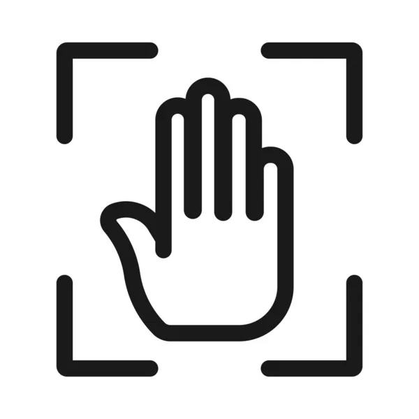 Identificación de la mano - icono web de línea mínima. illus vector simple — Vector de stock