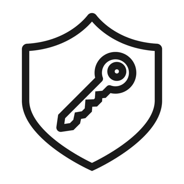 Seguridad clave - icono web de línea mínima. ilustración simple vector — Vector de stock