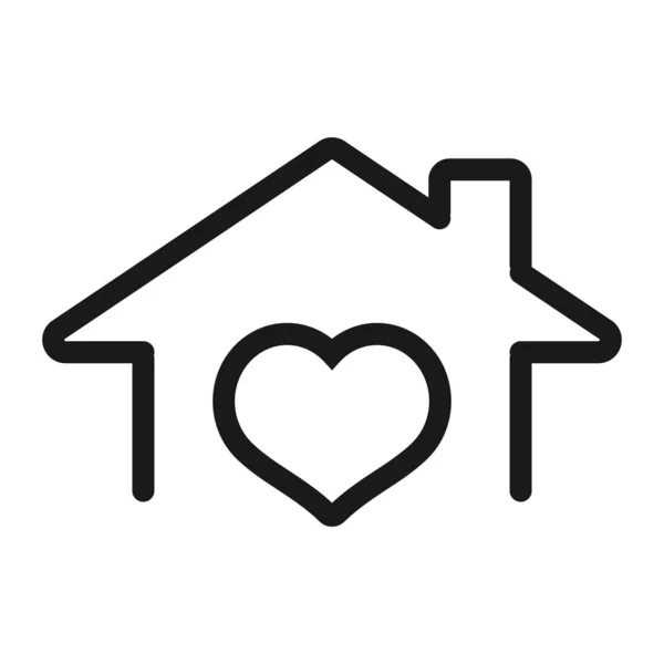 Home met liefde-minimale line Web icoon. Eenvoudige vector illustrati — Stockvector