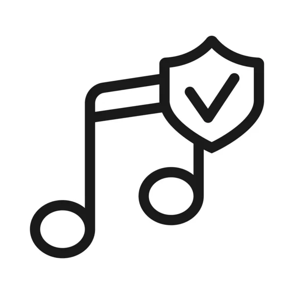 Sécurité de la chanson, lecteur de musique icône web ligne minimale. vect simple — Image vectorielle