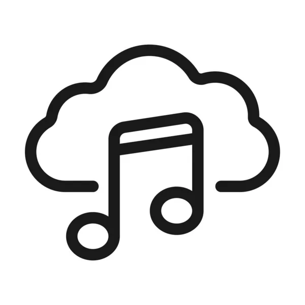 Chanson du nuage, lecteur de musique icône web ligne minimale. simple ve — Image vectorielle