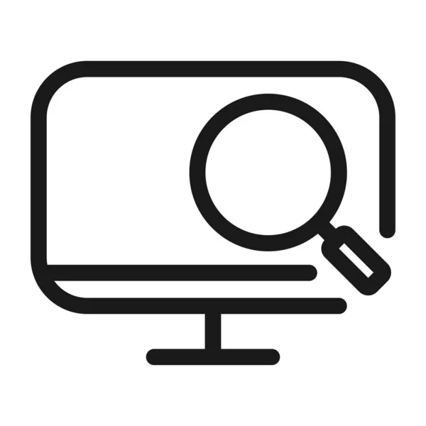 Recherche sur le marché de l'ordinateur icône web ligne minimale. vecteur simple il — Image vectorielle