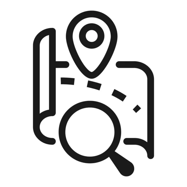 Search on map - minimal line web icon. simple vector illustratio — Stock Vector