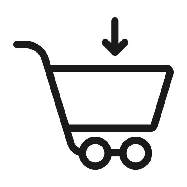 Carrito de compras - icono web de línea mínima. ilustración vectorial simple — Archivo Imágenes Vectoriales