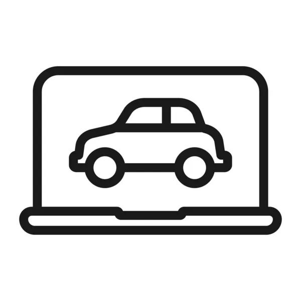 Online car shopping - minimal line web icon. simple vector illus — Stock Vector