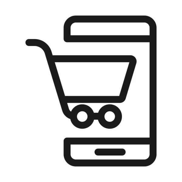 Shopping online icona web linea minima. semplice illustrazione vettoriale — Vettoriale Stock
