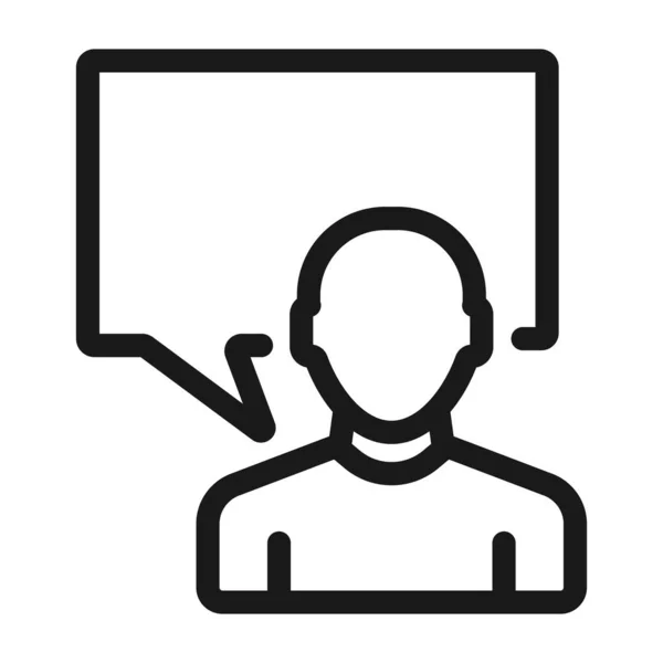adam konuşuyor - minimal çizgi web simgesi. basit vektör illüstrasyon.