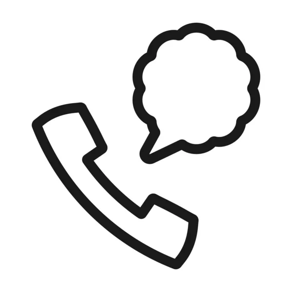 Talking on phone - minimal line web icon. simple vector illustra — Stock Vector