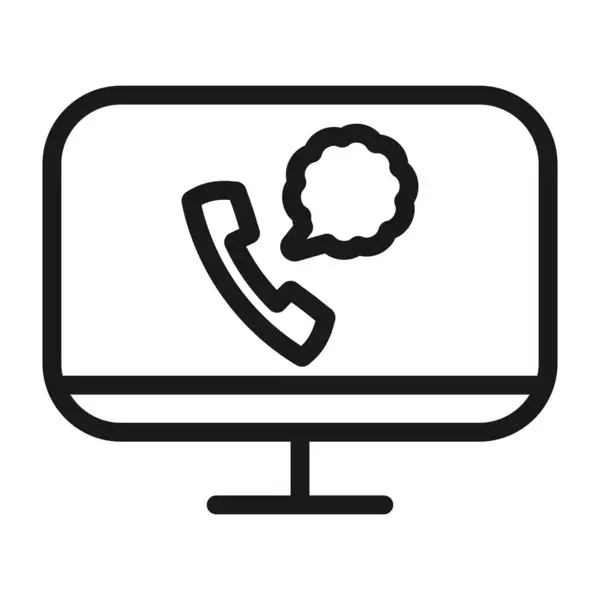 Online talking - minimal line web icon. simple vector illustrati — Stock Vector