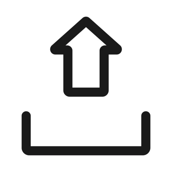 Uploaden en delen-minimale line Web icoon. Eenvoudige vector Illustra — Stockvector