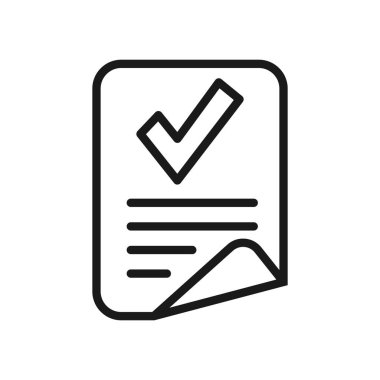 Basit Onay İlişkili Vektör Satırı Simgesi. Kalite si onaylanır