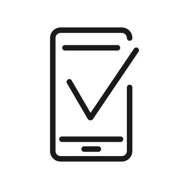 Basit Onay İlişkili Vektör Satırı Simgesi. Kalite si onaylanır