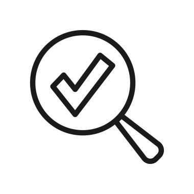 Basit Onay İlişkili Vektör Satırı Simgesi. Kalite si onaylanır