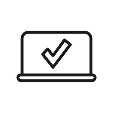 Basit Onay İlişkili Vektör Satırı Simgesi. Kalite si onaylanır