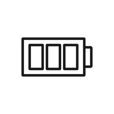 Pil simgesi veya logosu modern çizgi stilinde. Yüksek kaliteli gri dışarı