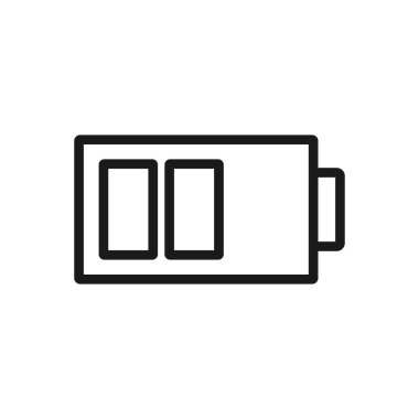 Pil simgesi veya logosu modern çizgi stilinde. Yüksek kaliteli gri dışarı