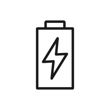 Pil simgesi veya logosu modern çizgi stilinde. Yüksek kaliteli gri dışarı