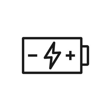 Pil simgesi veya logosu modern çizgi stilinde. Yüksek kaliteli gri dışarı