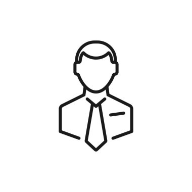 İşadamı çizgi simgesi. Kravatlı adam. Meslek kavramı. Biz olabiliriz