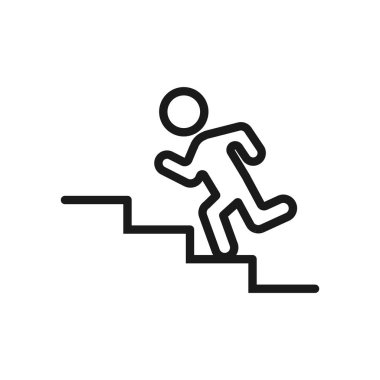 Üst kattaki simge işareti. Kariyer Sembolü. Merdiven yukarı Icon. Genel Gezinme