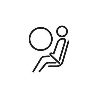 Beyaz arka planda airbag simgesi Vektör Çizimi yazdır.