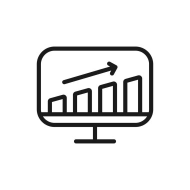 İş grafiği ile izleyin. en az ince çizgi web simgesi. Basit 