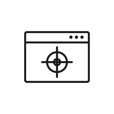 Tarayıcıya nişan ala. en az ince çizgi web simgesi. basit vektör illust