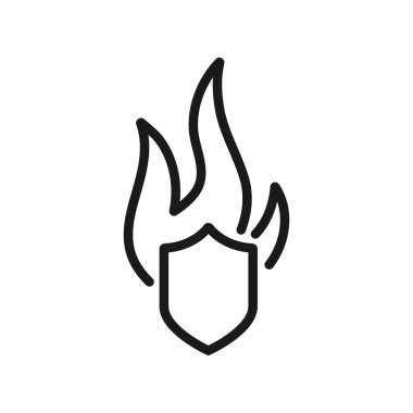 yangından korunma. en az ince çizgi web simgesi. basit vektör illus