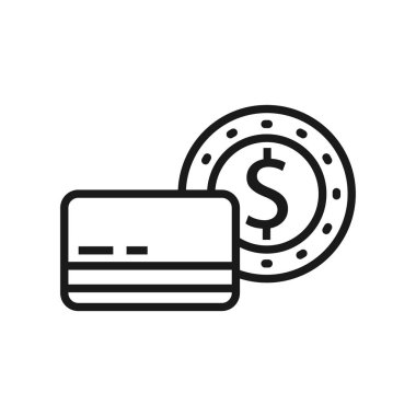 Premium kredi kartı simgesi veya logo satır tarzında. Yüksek kaliteli sig