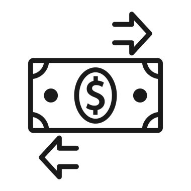 Para. Satır Simgesi Vektörü. Ödeme sistemi. Madeni Paralar ve Dolar cent S