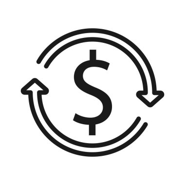 Para. Satır Simgesi Vektörü. Ödeme sistemi. Madeni Paralar ve Dolar cent S