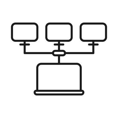 ofis ağı. en az ince çizgi web simgesi. basit vektör illust