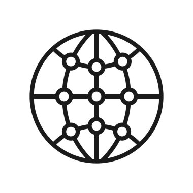 küresel dünya ağı. en az ince çizgi web simgesi. basit vektör 