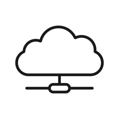 bulut ağı. en az ince çizgi web simgesi. basit vektör illustr