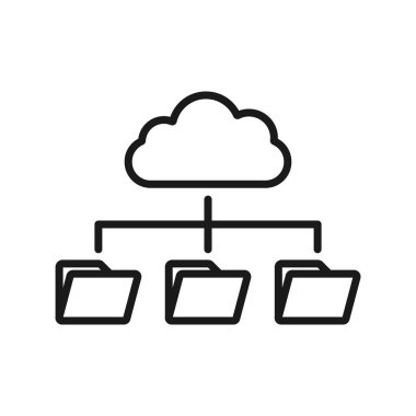 buluttan klasöre ağ. en az ince çizgi web simgesi. Basit