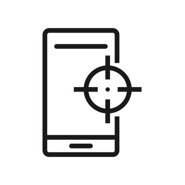 akıllı telefon hedef. en az ince çizgi web simgesi. basit vektör 