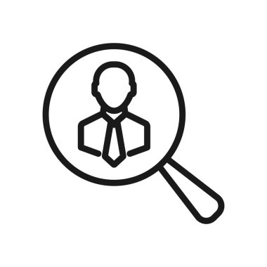 büyüteç üzerinde seo. en az ince çizgi web simgesi. basit vektör illu