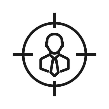 hedefteki adam. en az ince çizgi web simgesi. basit vektör illustr