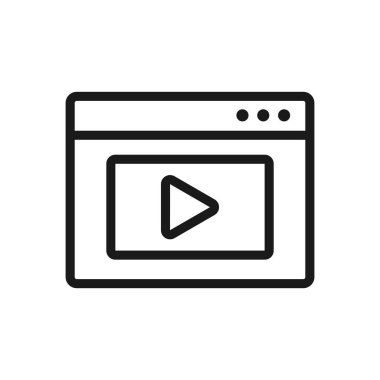internet tarayıcısı üzerinde medya oynatıcı. en az ince çizgi web simgesi. Si