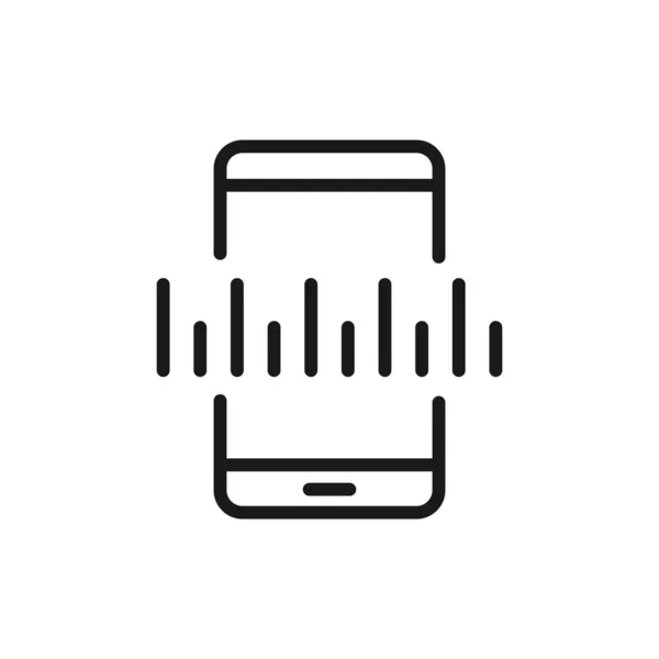 Analyse d'entreprise sur smartphone. icône web à ligne mince minimale. simp — Image vectorielle