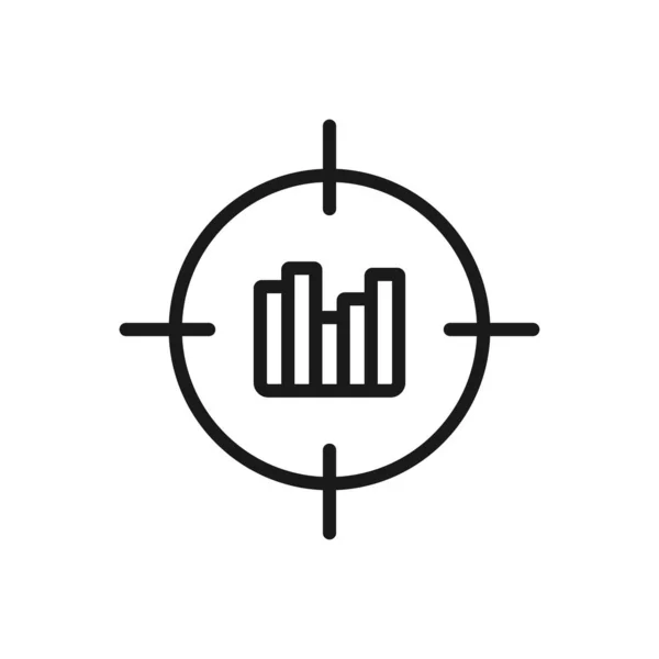 İstatistik diyagramına yöneliktir. en az ince çizgi web simgesi. basit ve — Stok Vektör