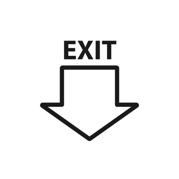 Brand exit pijl. minimaal dun lijnwebpictogram. Eenvoudige vector Illus — Stockvector