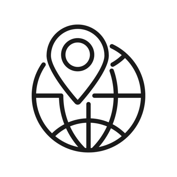 Küre - beyaz arka plan üzerinde anahat simgesi. Kullanılabilir kontur. Vecto