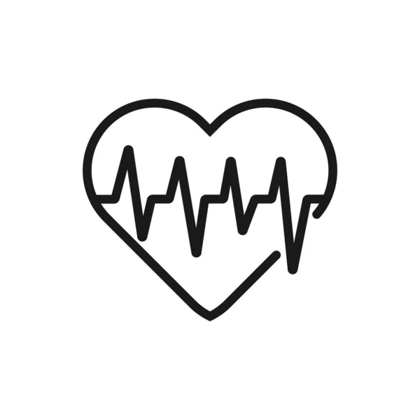 Icono de línea cardíaca. Logotipo de contorno negro de alta calidad para el sitio web de — Archivo Imágenes Vectoriales