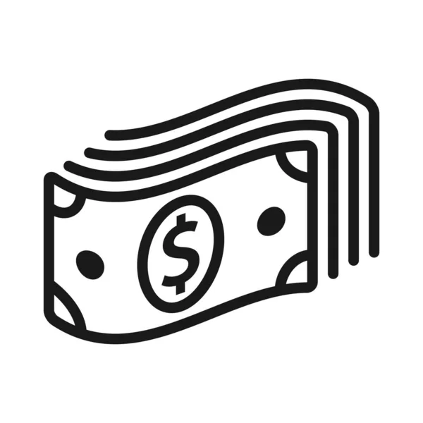 Geld. Lijn pictogram vector. Betalingssysteem. Munten en dollar cent S — Stockvector