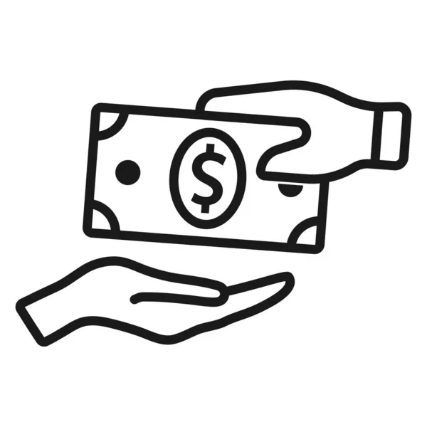 Geld. Lijn pictogram vector. Betalingssysteem. Munten en dollar cent S — Stockvector